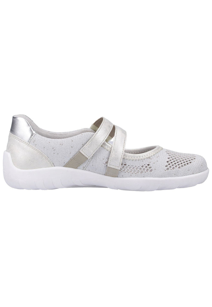Remonte Ballerinas Lederimitat Weiß/Silber