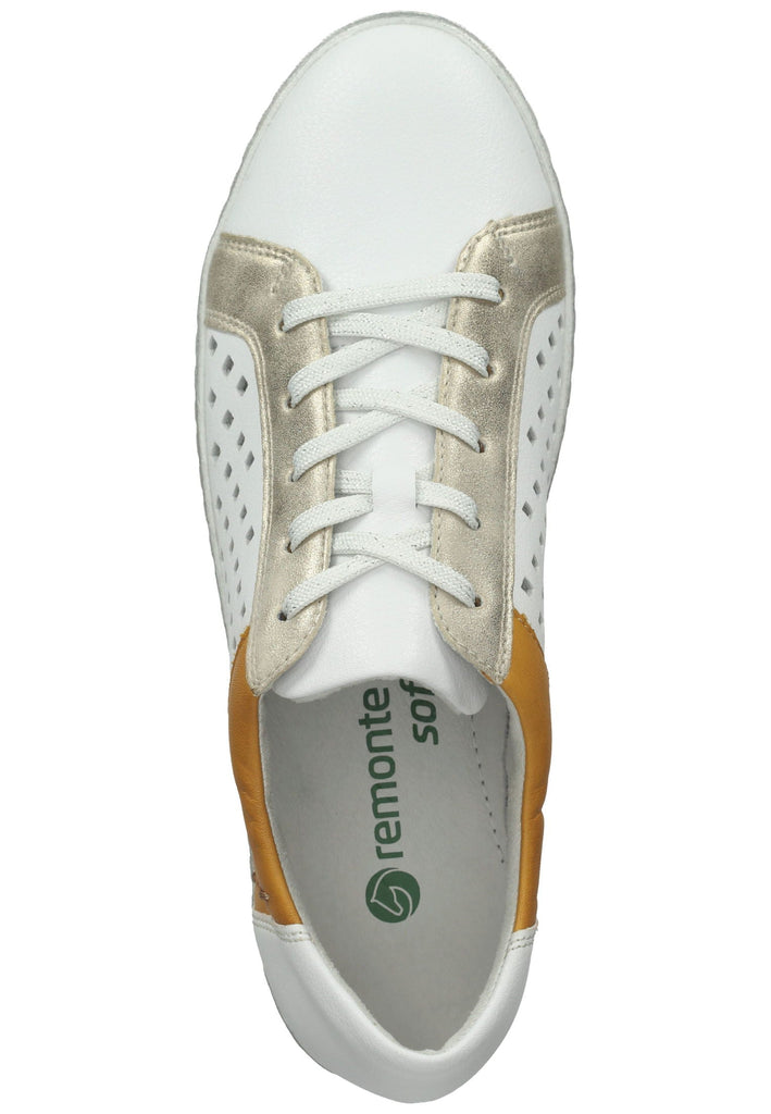 Remonte Halbschuhe Glattleder Weiß/Gelb