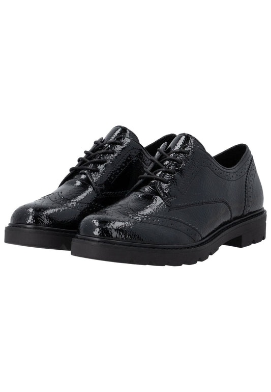 Remonte Halbschuhe Lederimitat Schwarz