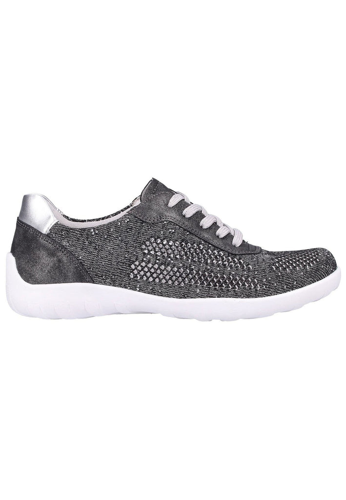 Remonte Halbschuhe Lederimitat Schwarz/Silber