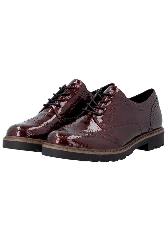 Remonte Halbschuhe Lederimitat Weinrot