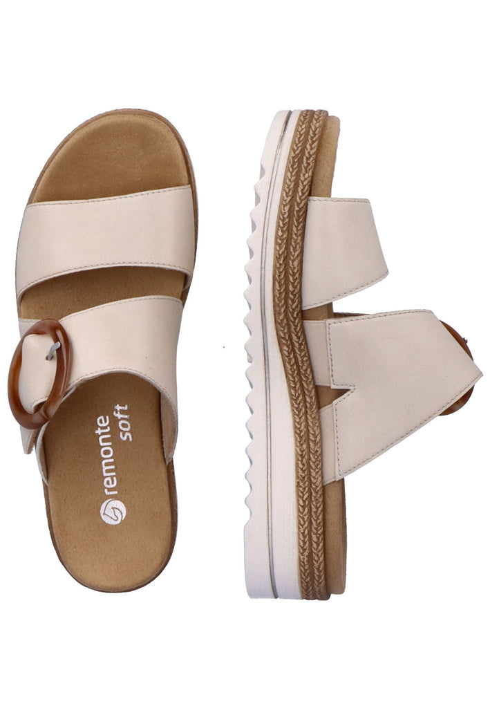 Remonte Pantoletten Glattleder Beige