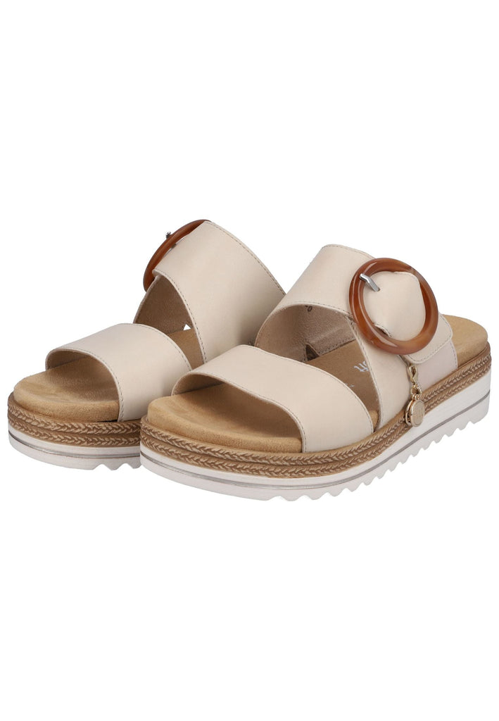 Remonte Pantoletten Glattleder Beige