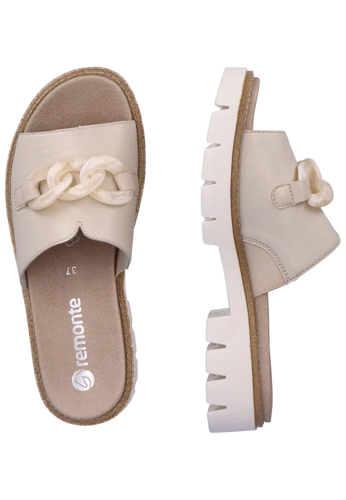 Remonte Pantoletten Glattleder Beige