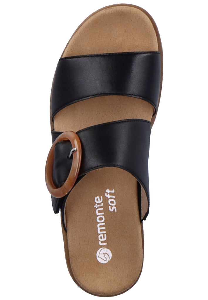 Remonte Pantoletten Glattleder Schwarz