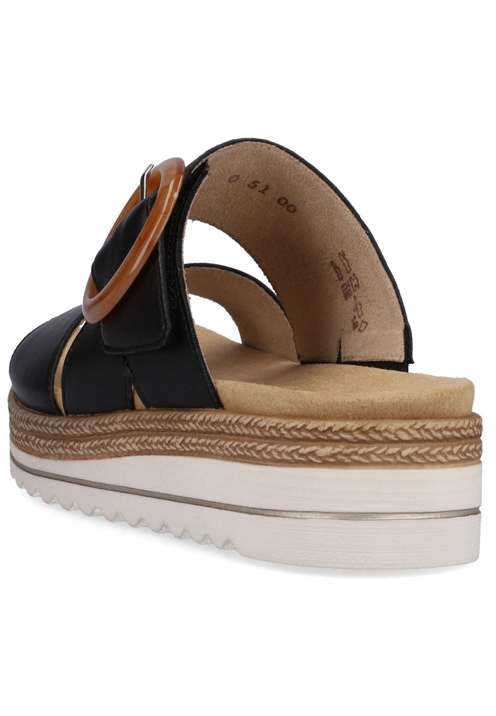 Remonte Pantoletten Glattleder Schwarz