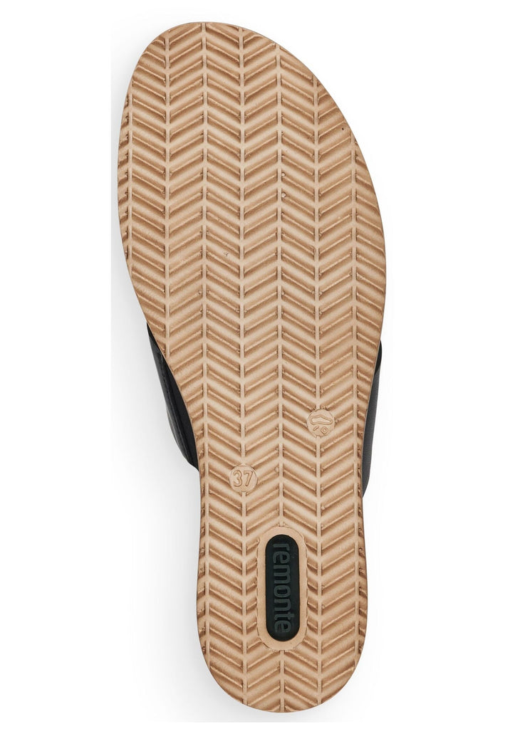 Remonte Pantoletten Glattleder Schwarz