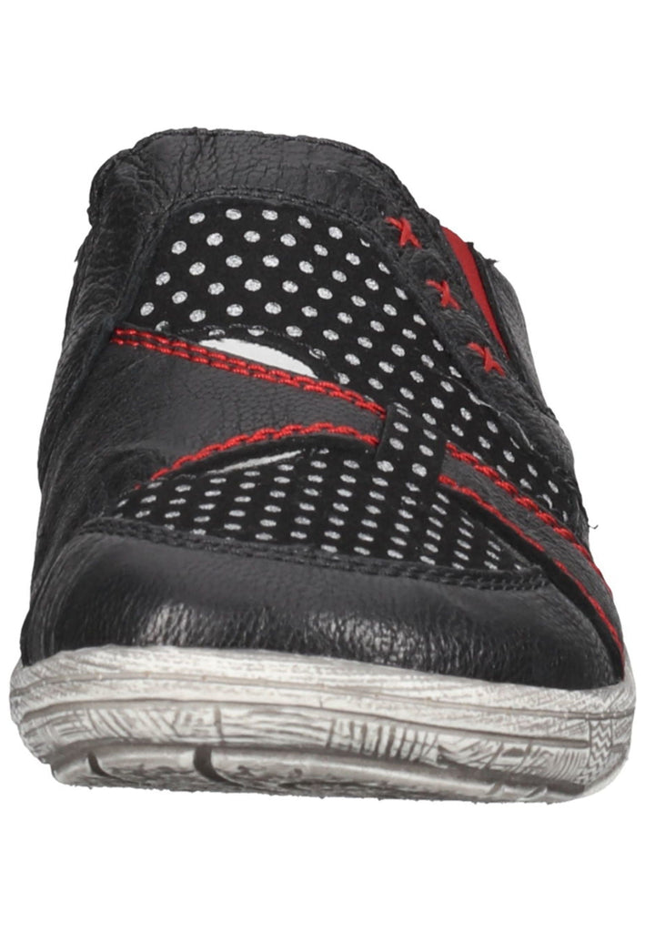 Remonte Pantoletten Glattleder Schwarz/Rot