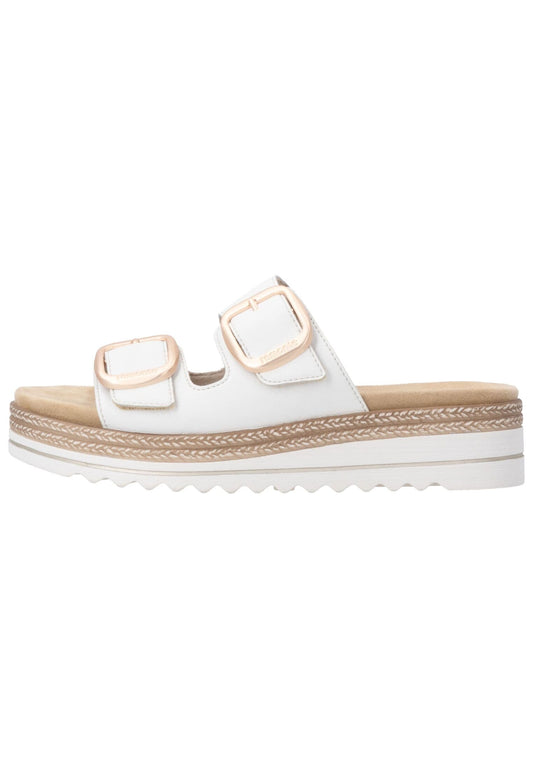 Remonte Pantoletten Glattleder Weiß