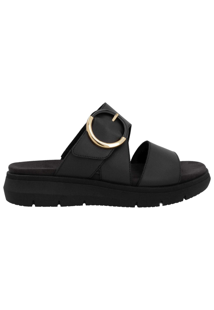 Remonte Pantoletten Leder Schwarz