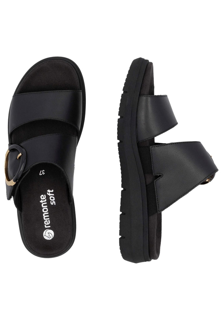 Remonte Pantoletten Leder Schwarz