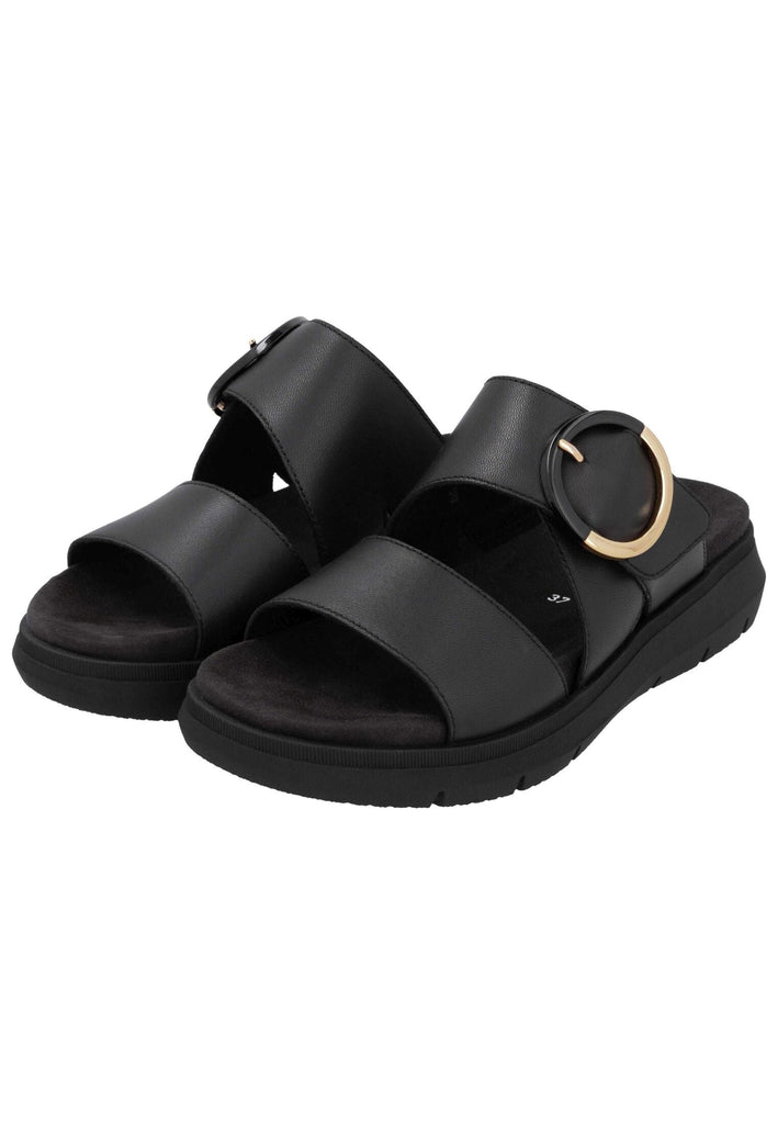 Remonte Pantoletten Leder Schwarz