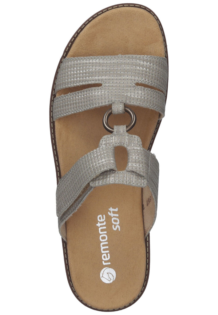 Remonte Pantoletten Lederimitat Grau