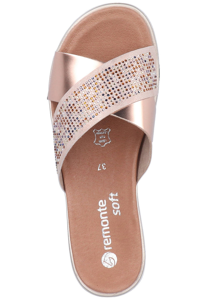 Remonte Pantoletten Lederimitat Rosegold