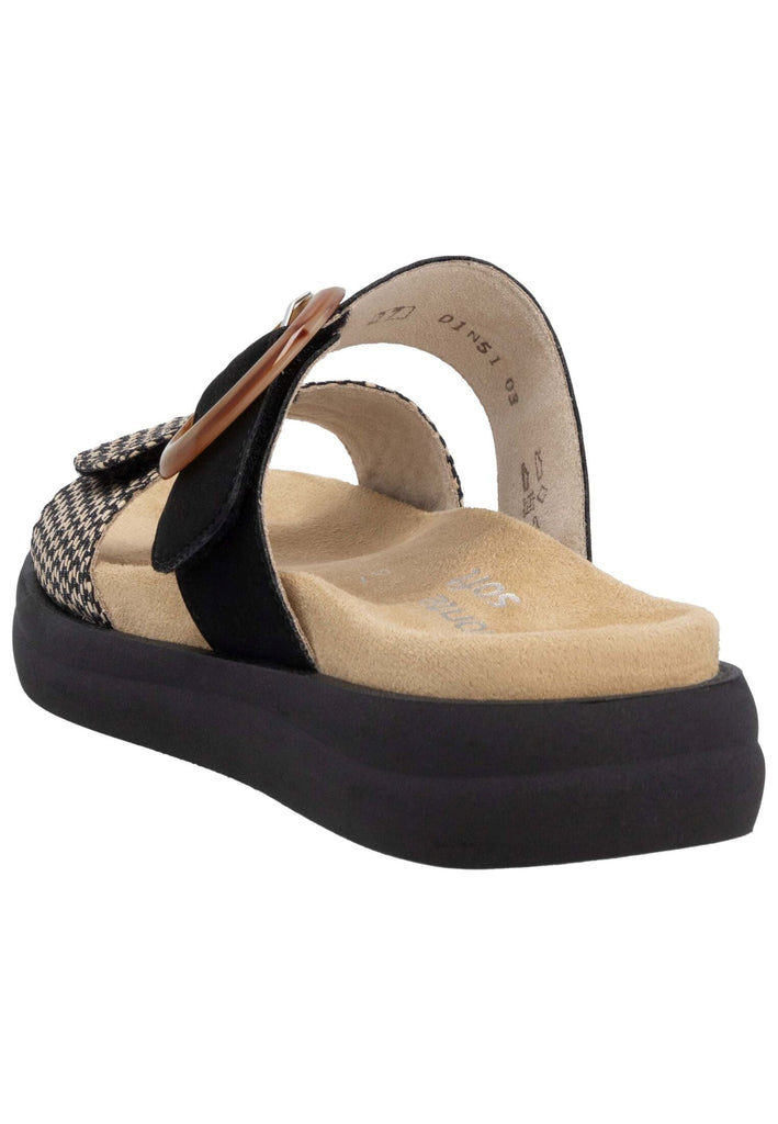 Remonte Pantoletten Lederimitat Schwarz