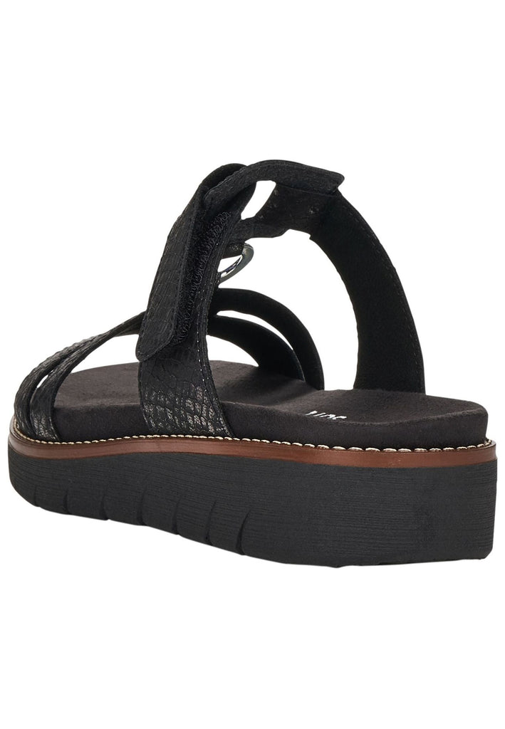 Remonte Pantoletten Lederimitat Schwarz