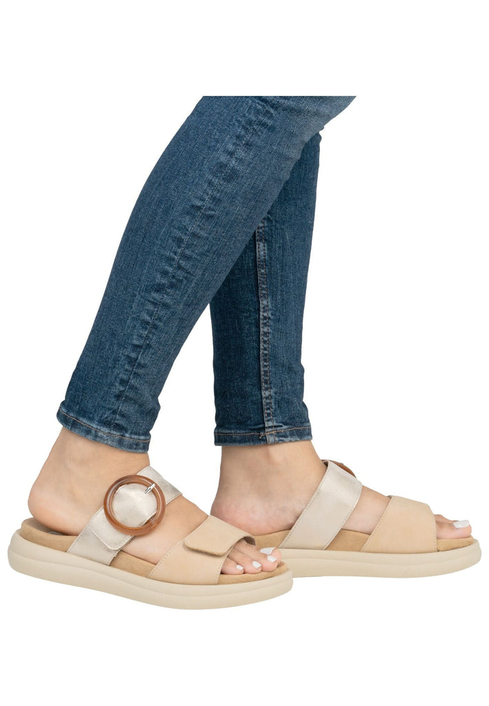 Remonte Pantoletten Lederimitat Tan