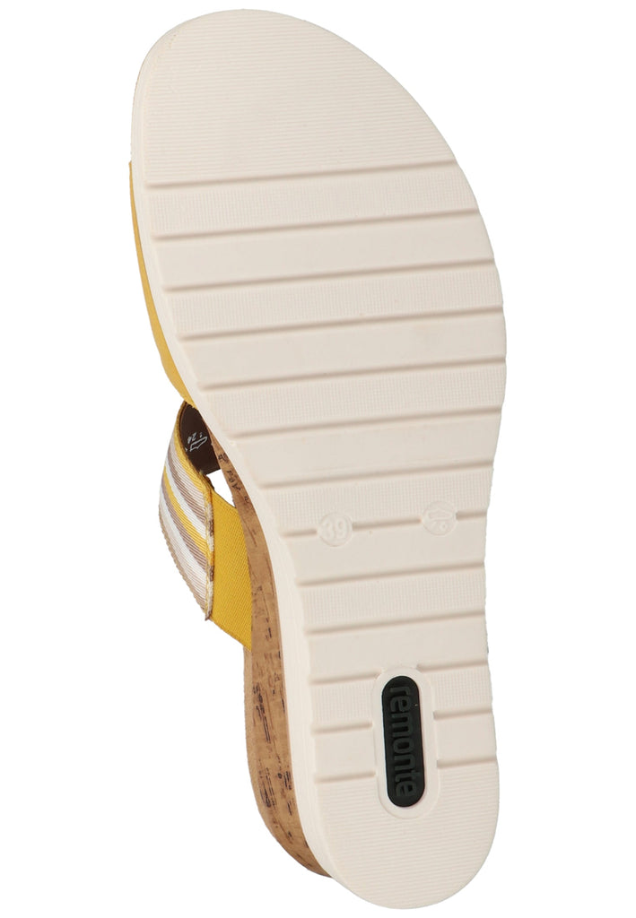 Remonte Pantoletten Lederimitat/Textil Gelb