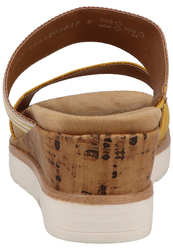 Remonte Pantoletten Lederimitat/Textil Gelb