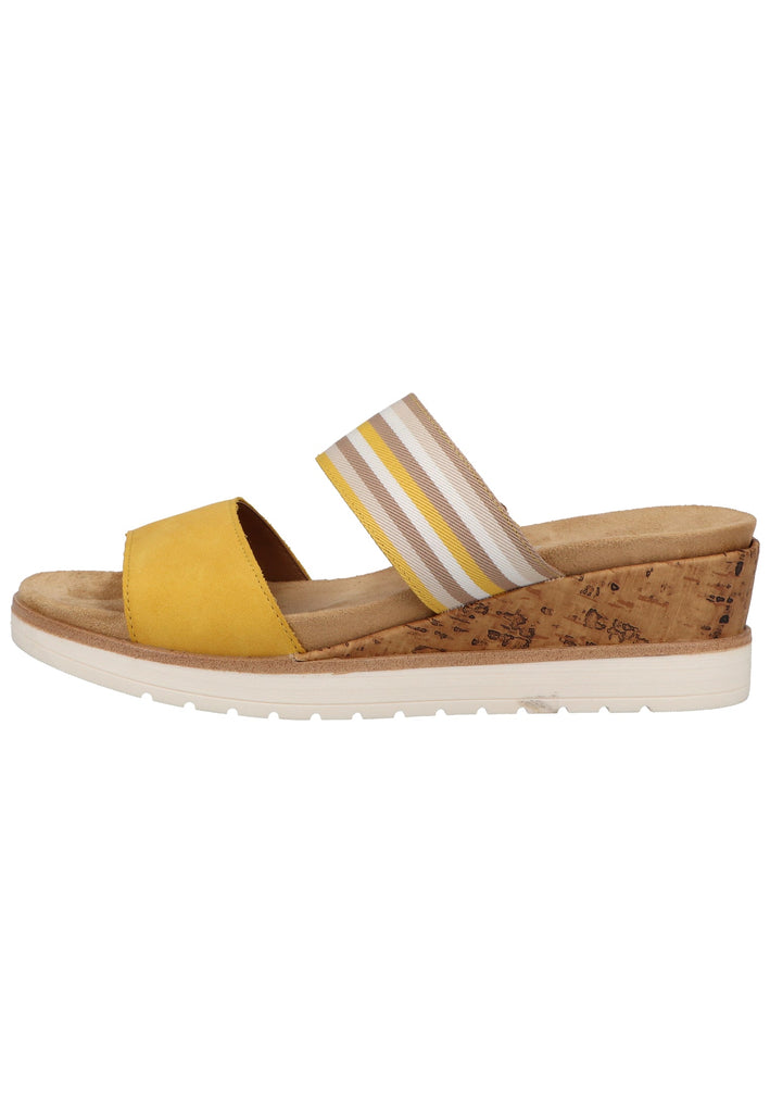 Remonte Pantoletten Lederimitat/Textil Gelb