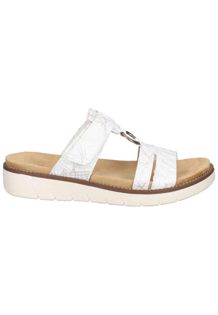 Remonte Pantoletten Lederimitat Weiß