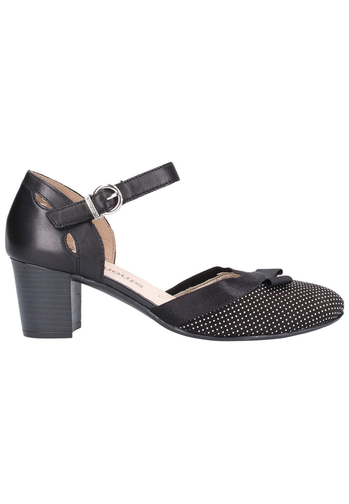 Remonte Pumps Lederimitat Schwarz/Weiß