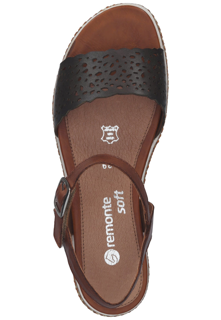 Remonte Sandalen Glattleder Braun/Grün