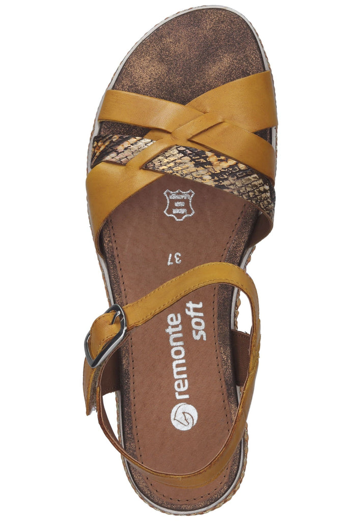 Remonte Sandalen Glattleder Gelb