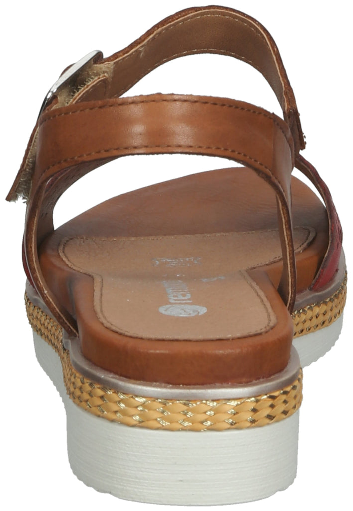 Remonte Sandalen Glattleder Rot/Braun