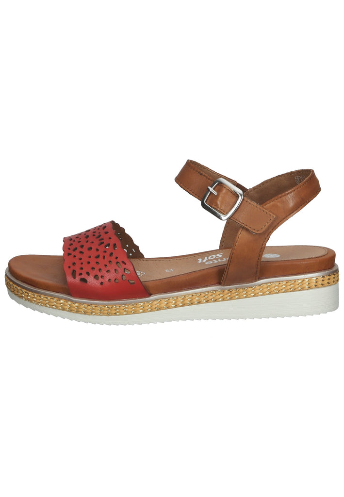 Remonte Sandalen Glattleder Rot/Braun