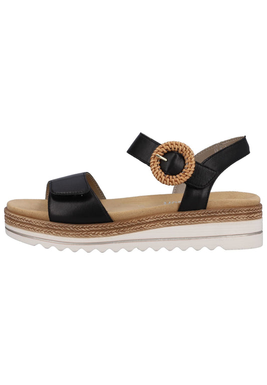Remonte Sandalen Glattleder Schwarz