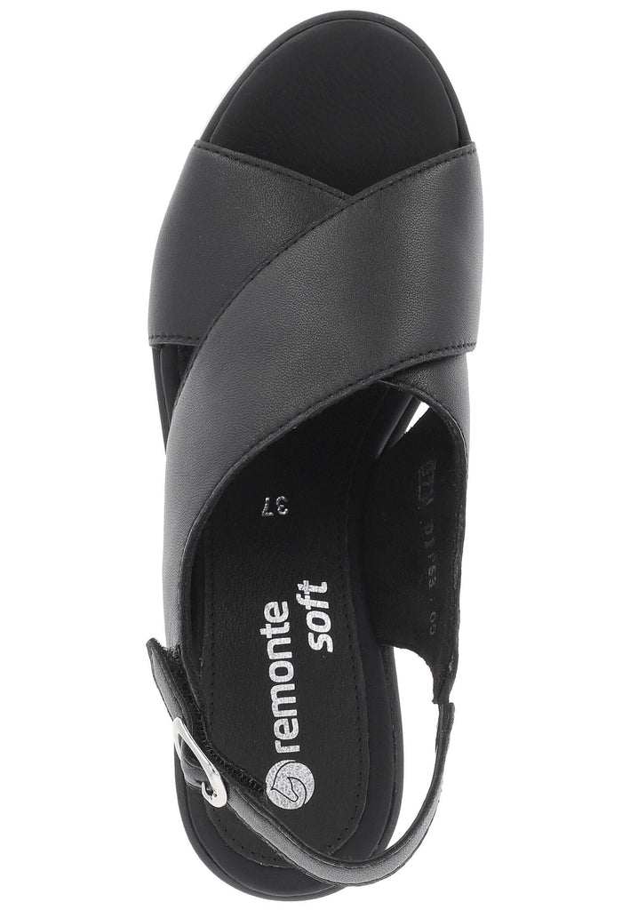 Remonte Sandalen Glattleder Schwarz