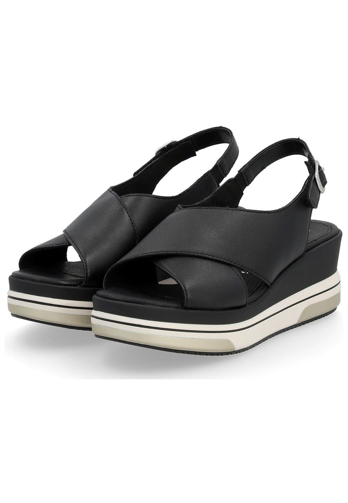 Remonte Sandalen Glattleder Schwarz