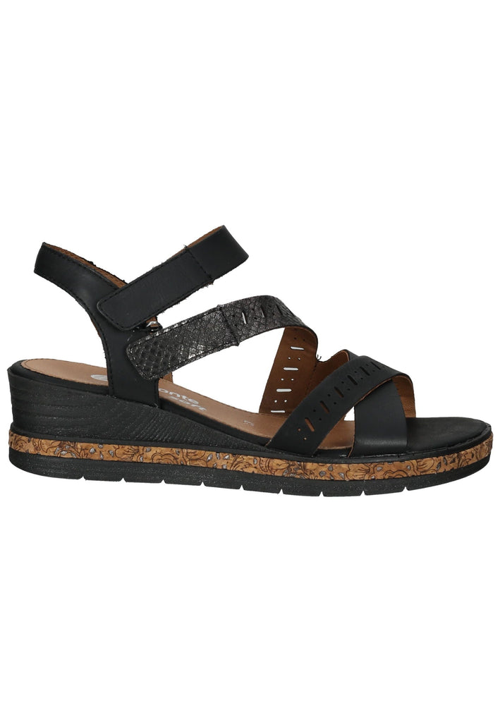 Remonte Sandalen Glattleder Schwarz