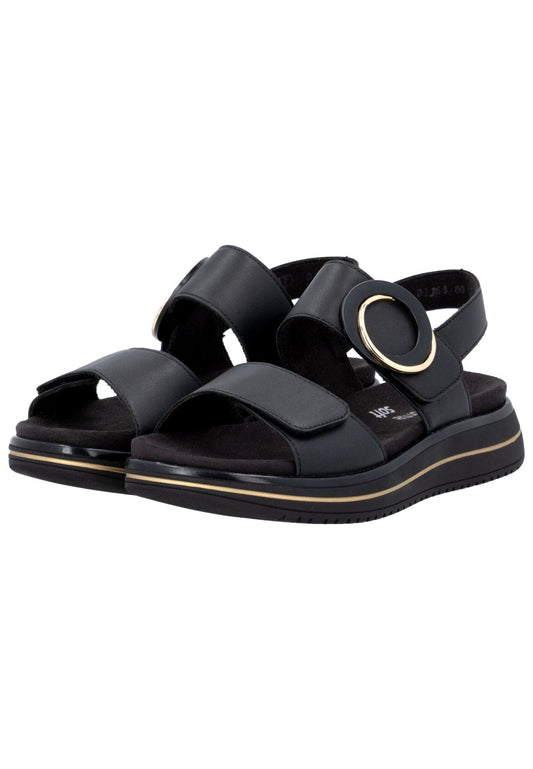 Remonte Sandalen Glattleder Schwarz