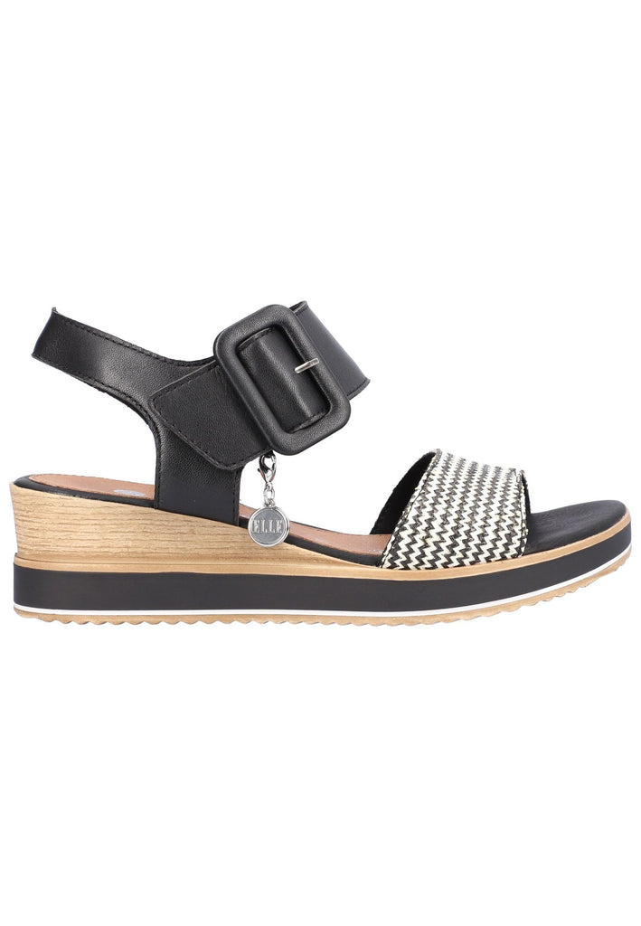 Remonte Sandalen Glattleder Schwarz Kombi