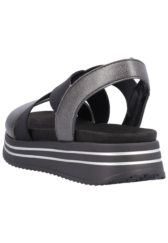 Remonte Sandalen Glattleder Schwarz Kombi