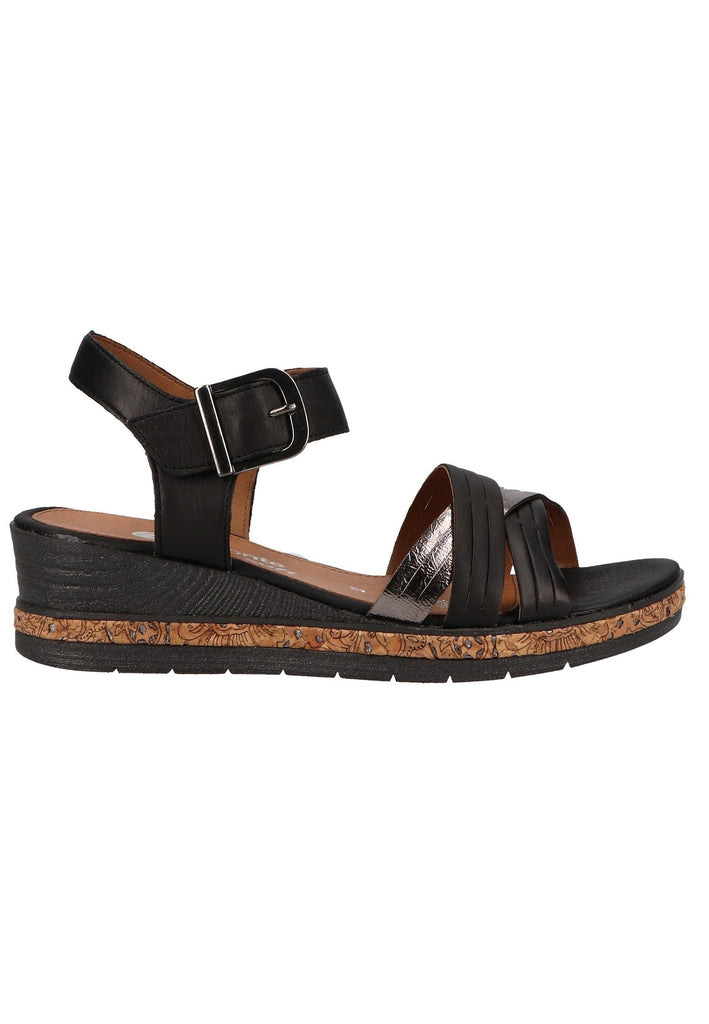 Remonte Sandalen Glattleder Schwarz/Silber