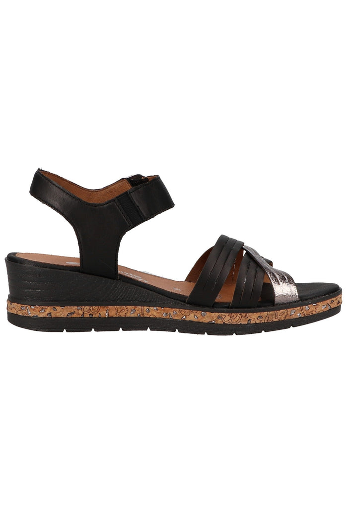 Remonte Sandalen Glattleder Schwarz/Silber