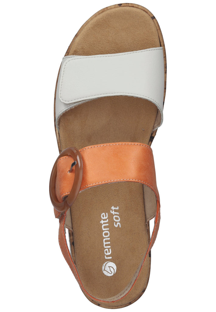 Remonte Sandalen Glattleder Weiß/Orange