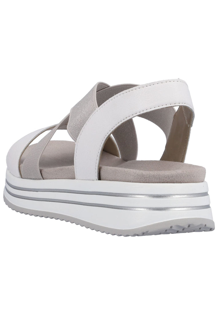 Remonte Sandalen Glattleder Weiß/Silber