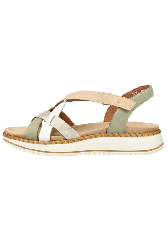 Remonte Sandalen Leder Grün/Beige