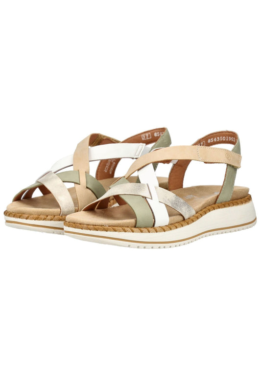 Remonte Sandalen Leder Grün/Beige