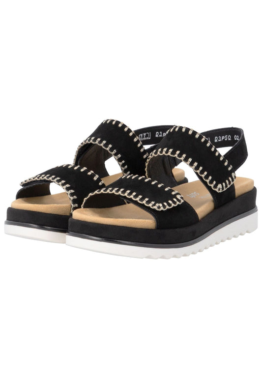 Remonte Sandalen Leder Schwarz