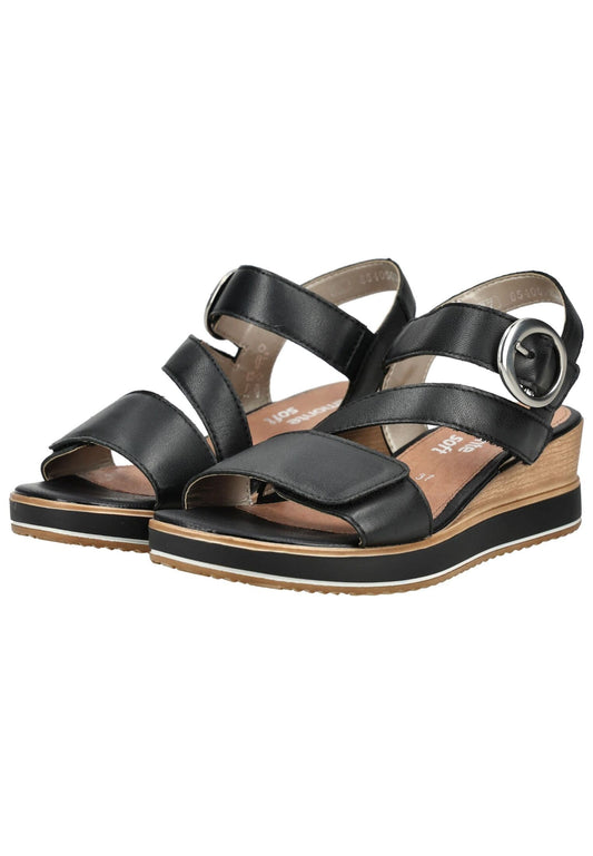Remonte Sandalen Leder Schwarz
