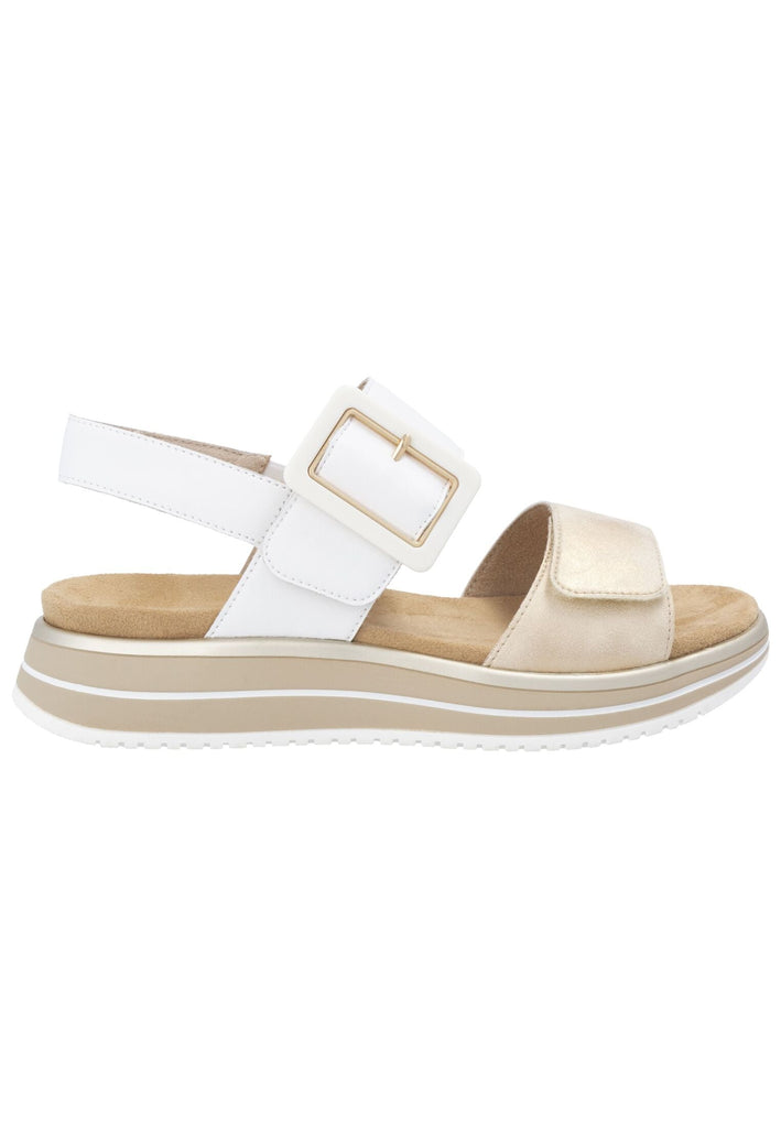 Remonte Sandalen Leder Weiß/Gold