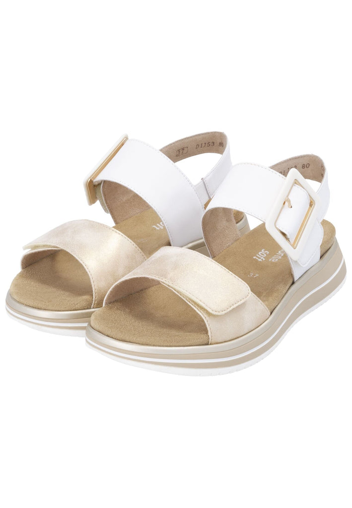 Remonte Sandalen Leder Weiß/Gold