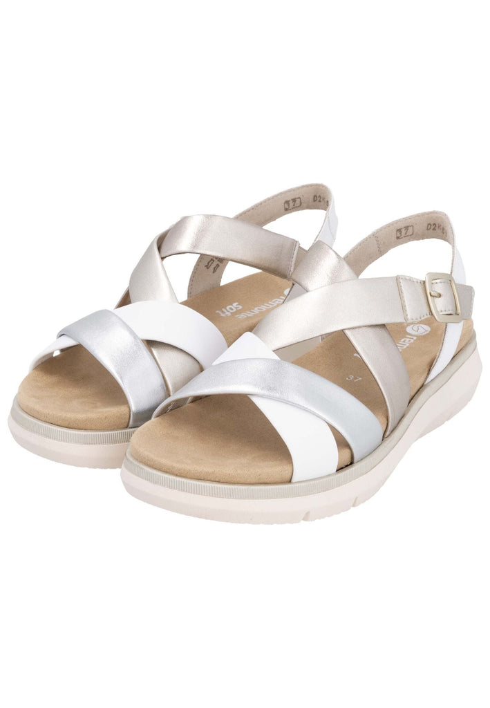 Remonte Sandalen Leder Weiß/Gold