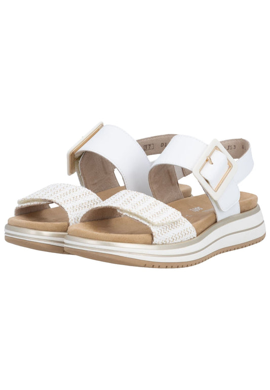 Remonte Sandalen Leder Weiß/Gold