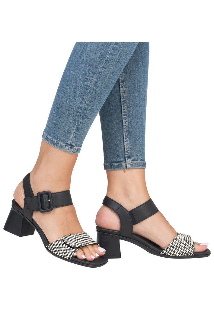Remonte Sandalen Lederimitat Schwarz
